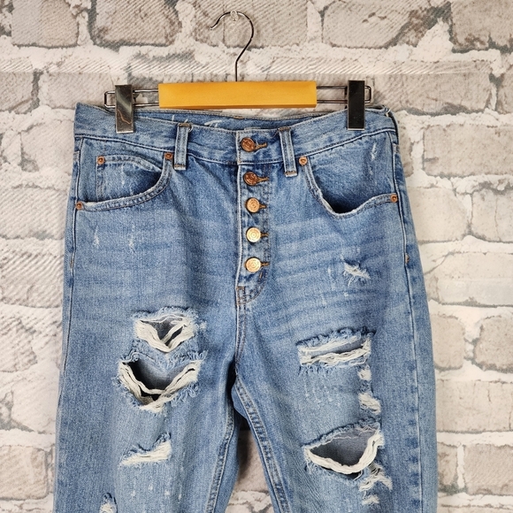 Free People We The Free Soak Up the Sun High Rise Thrashed Skinny Jean  Size 27 - Picture 8 of 16